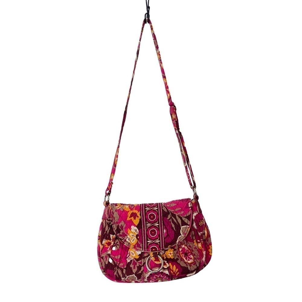 RETIRED Vera Bradley Carnaby Print Saddle Purse